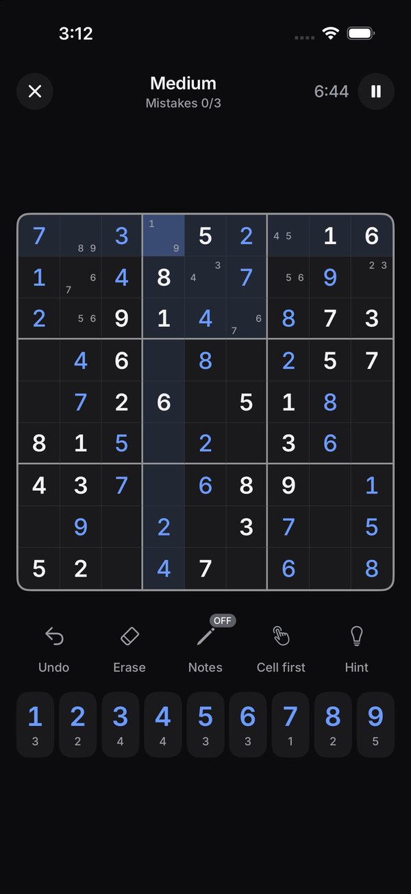 The game in dark mode